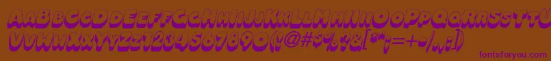 OleadashadowscapssskBolditalic Font – Purple Fonts on Brown Background