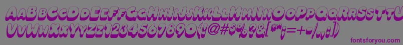 OleadashadowscapssskBolditalic-Schriftart – Violette Schriften auf grauem Hintergrund