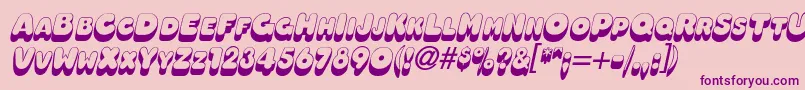 OleadashadowscapssskBolditalic Font – Purple Fonts on Pink Background