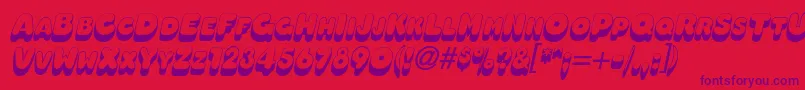 OleadashadowscapssskBolditalic Font – Purple Fonts on Red Background