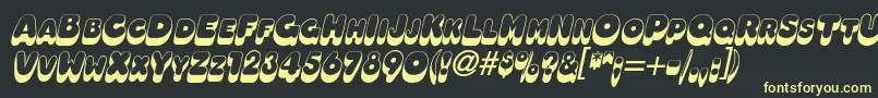 OleadashadowscapssskBolditalic Font – Yellow Fonts on Black Background