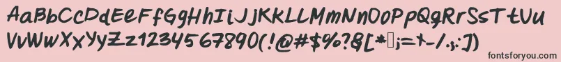 Oohlalalulucurvy-Schriftart – Schwarze Schriften auf rosa Hintergrund