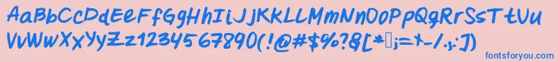 Oohlalalulucurvy Font – Blue Fonts on Pink Background