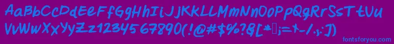 Oohlalalulucurvy Font – Blue Fonts on Purple Background