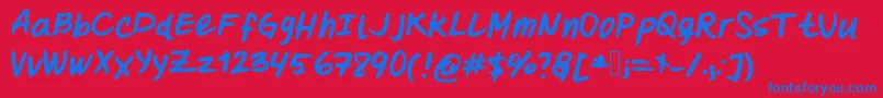 Oohlalalulucurvy Font – Blue Fonts on Red Background