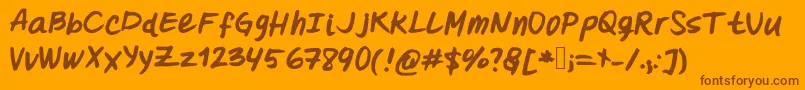 Oohlalalulucurvy Font – Brown Fonts on Orange Background