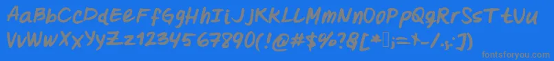 Oohlalalulucurvy-Schriftart – Graue Schriften auf blauem Hintergrund