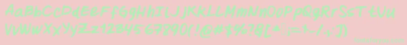 Oohlalalulucurvy Font – Green Fonts on Pink Background