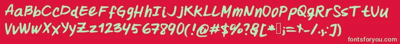 Oohlalalulucurvy Font – Green Fonts on Red Background