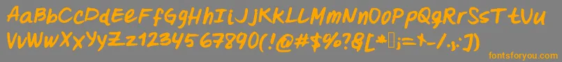 Шрифт Oohlalalulucurvy – оранжевые шрифты на сером фоне