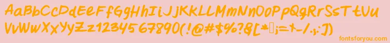 Oohlalalulucurvy Font – Orange Fonts on Pink Background