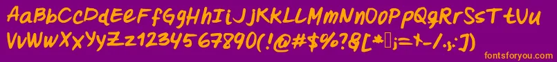 Oohlalalulucurvy Font – Orange Fonts on Purple Background