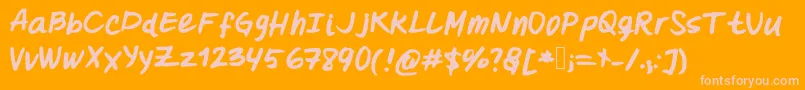 Oohlalalulucurvy Font – Pink Fonts on Orange Background