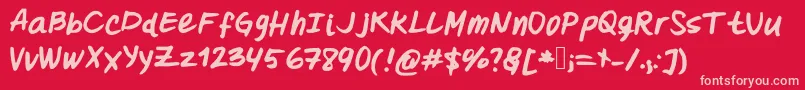 Oohlalalulucurvy Font – Pink Fonts on Red Background