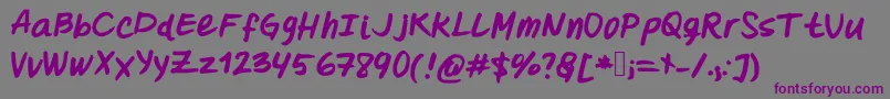 Oohlalalulucurvy-fontti – violetit fontit harmaalla taustalla