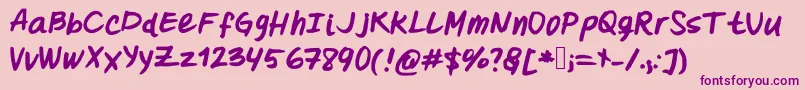 Oohlalalulucurvy Font – Purple Fonts on Pink Background