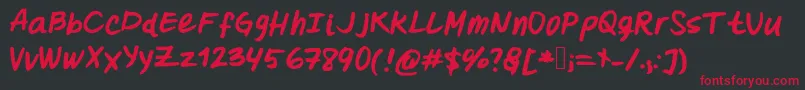 Oohlalalulucurvy Font – Red Fonts on Black Background