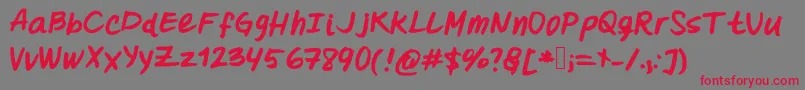 Oohlalalulucurvy-Schriftart – Rote Schriften auf grauem Hintergrund