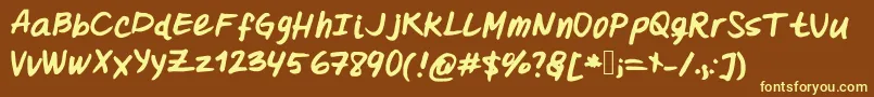 Подробнее о шрифте Oohlalalulucurvy Шрифт Oohlalalulucurvy – жёлтые шрифты на коричневом фоне