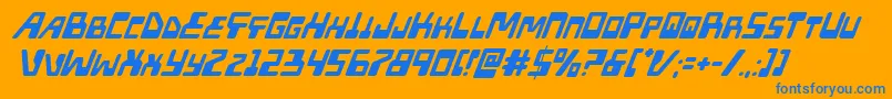 Xpedsuperital Font – Blue Fonts on Orange Background