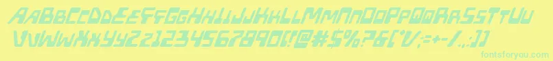 Xpedsuperital Font – Green Fonts on Yellow Background