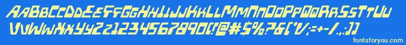 Xpedsuperital Font – Yellow Fonts on Blue Background