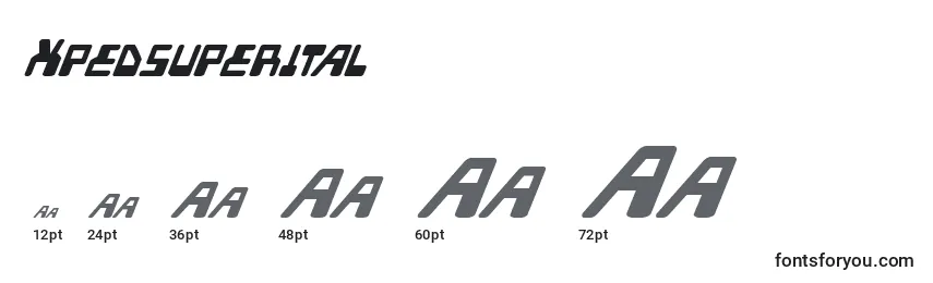 Размеры шрифта Xpedsuperital