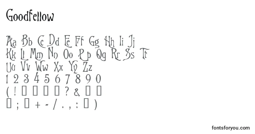 Schriftart Goodfellow – Alphabet, Zahlen, spezielle Symbole
