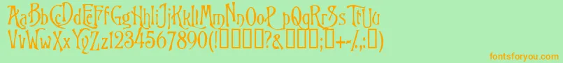 Goodfellow Font – Orange Fonts on Green Background