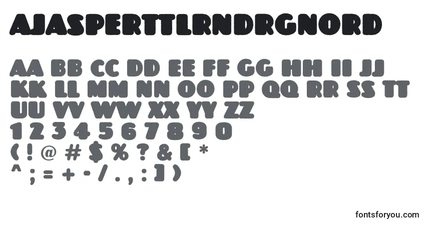 Czcionka AJasperttlrndrgnord – alfabet, cyfry, specjalne znaki