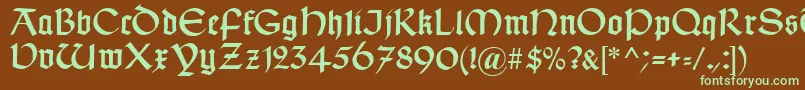 fuente TypographerUncialgotisch – Fuentes Verdes Sobre Fondo Marrón