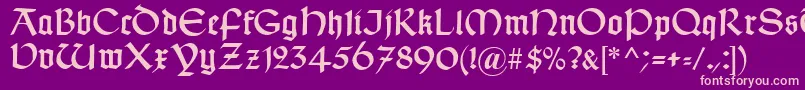 Czcionka TypographerUncialgotisch – różowe czcionki na fioletowym tle
