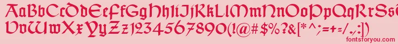 Police TypographerUncialgotisch – polices rouges sur fond rose