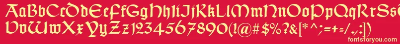 Czcionka TypographerUncialgotisch – żółte czcionki na czerwonym tle
