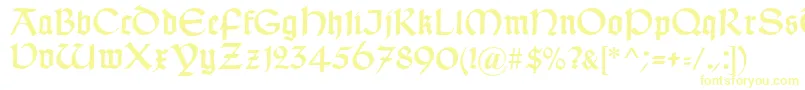 フォントTypographerUncialgotisch – 黄色のフォント