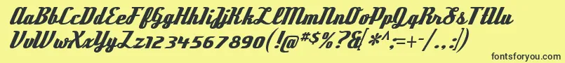 DeftonestylusRegular Font – Black Fonts on Yellow Background