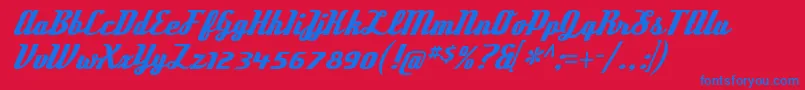 DeftonestylusRegular Font – Blue Fonts on Red Background