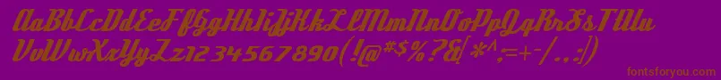 DeftonestylusRegular Font – Brown Fonts on Purple Background