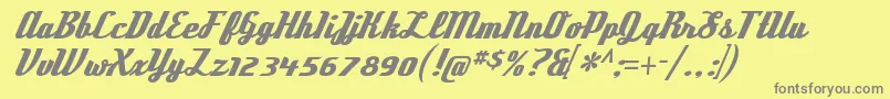 DeftonestylusRegular Font – Gray Fonts on Yellow Background