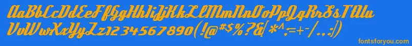 DeftonestylusRegular Font – Orange Fonts on Blue Background