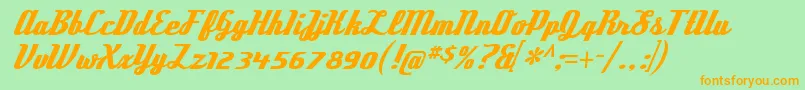 DeftonestylusRegular Font – Orange Fonts on Green Background