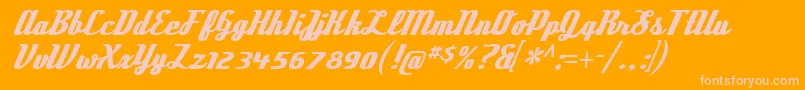 DeftonestylusRegular Font – Pink Fonts on Orange Background