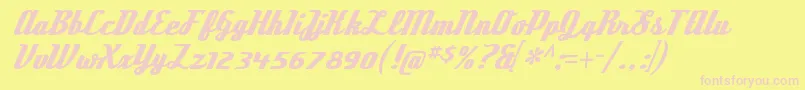 DeftonestylusRegular Font – Pink Fonts on Yellow Background