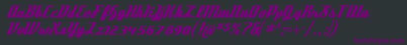 Czcionka DeftonestylusRegular – fioletowe czcionki na czarnym tle