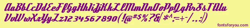 DeftonestylusRegular Font – Purple Fonts on Yellow Background