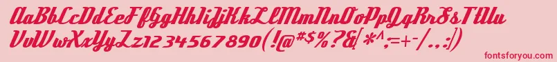 DeftonestylusRegular Font – Red Fonts on Pink Background