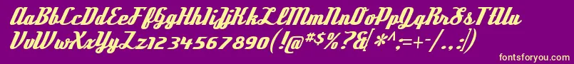 DeftonestylusRegular Font – Yellow Fonts on Purple Background