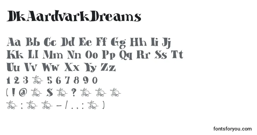 DkAardvarkDreamsフォント–アルファベット、数字、特殊文字