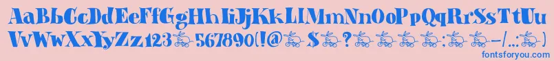 DkAardvarkDreams Font – Blue Fonts on Pink Background