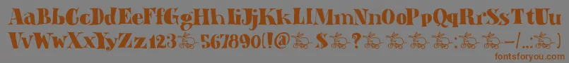 DkAardvarkDreams Font – Brown Fonts on Gray Background